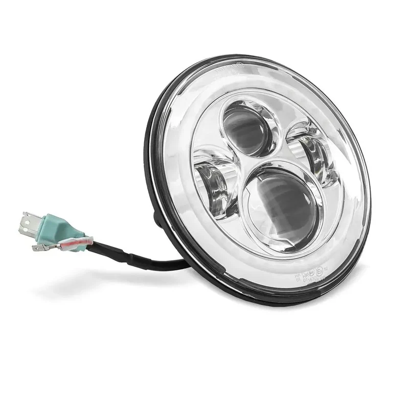 Phare LED 7" compatible Harley Davidson - Chrome