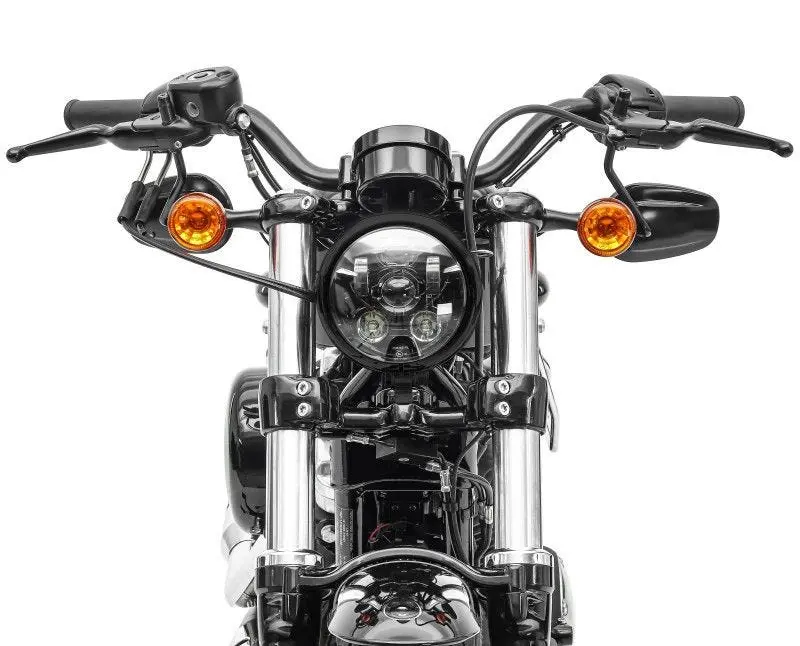 Projecteur LED moto 5,75 pouces avec Adaptateur H4-H13 compatible avec Harley Davidson noir