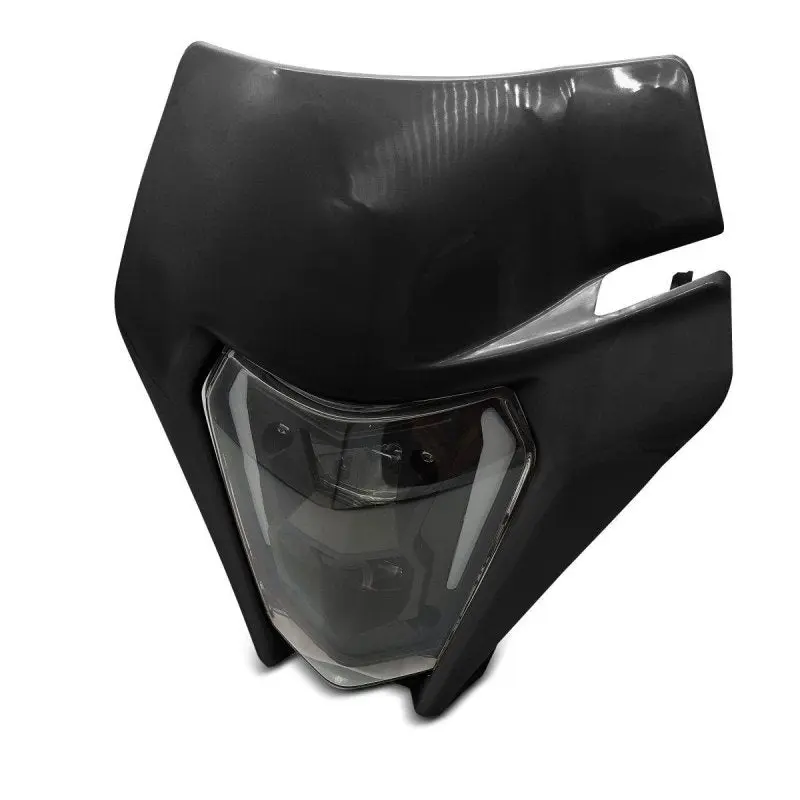 Projecteur LED moto + plaque Enduro Offroad SW1 DRL noir