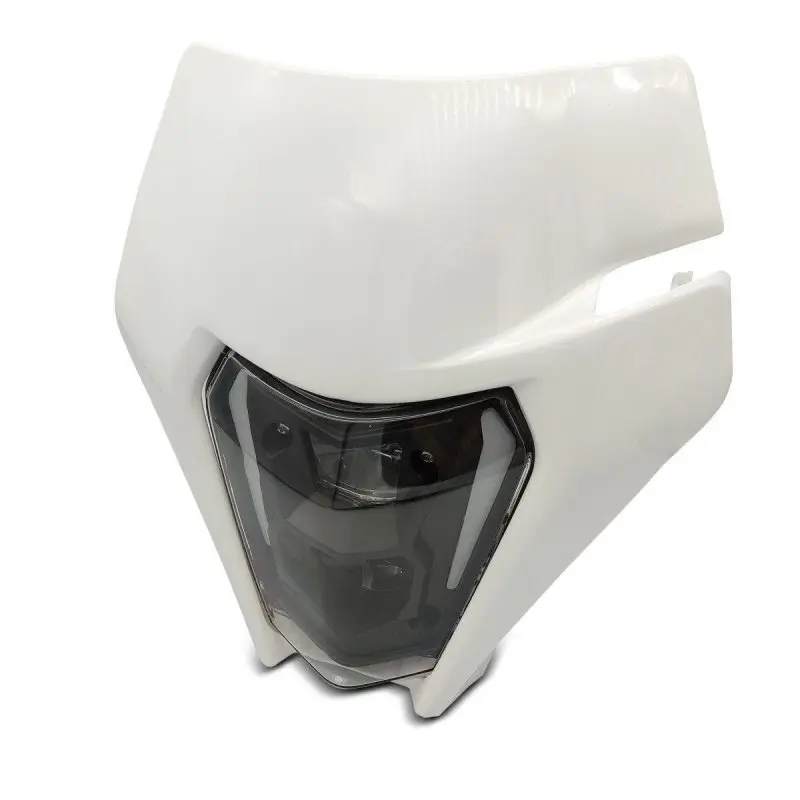 Projecteur LED moto + plaque Enduro Offroad blanc