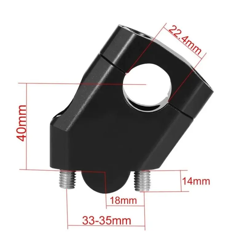 Pack :phare additionnel LED moto avec Rehausse 40mm pour guidons Ø 22mm