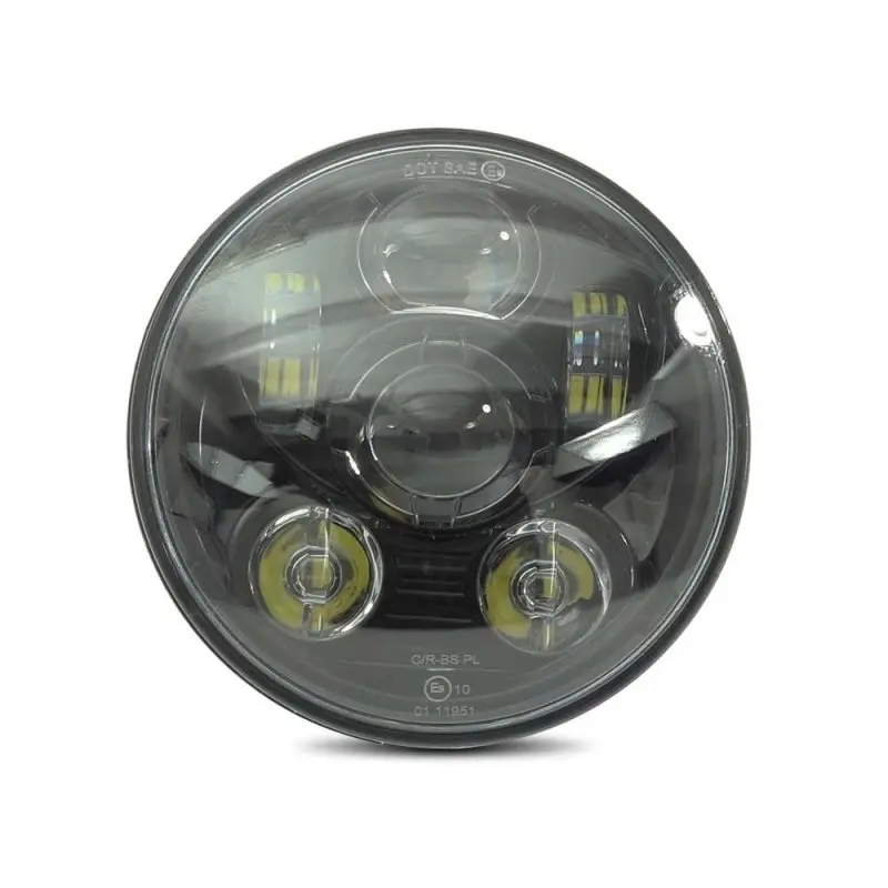 Phare avant LED motos, 5.75 pouces + support - Set Compatible Harley Davidson Dyna Sportster Softail