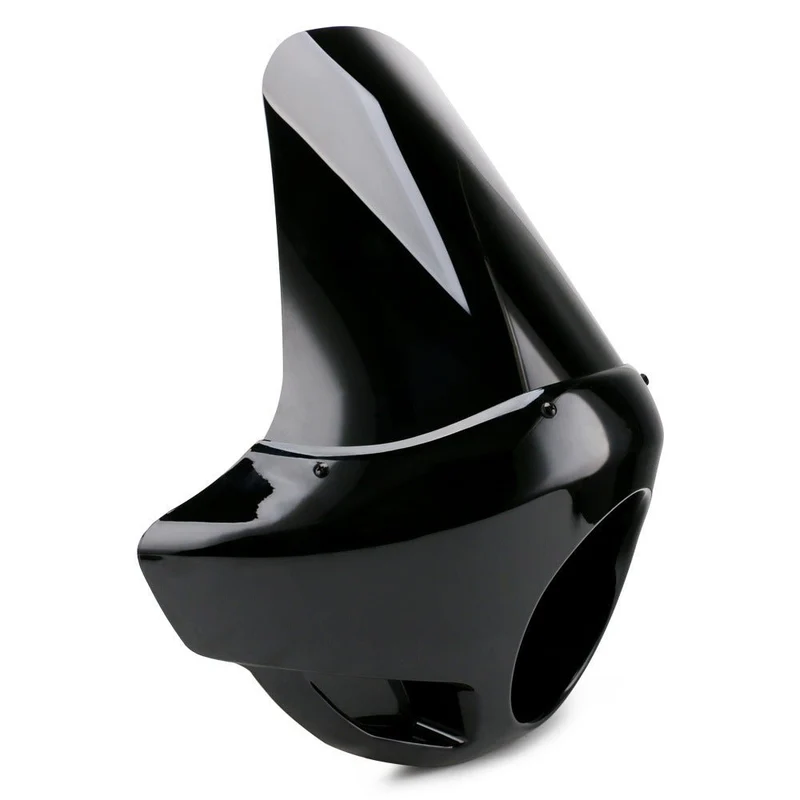 Carenage de Phare VD8 Noir pour Motos Custom avec Pare-brise Intégré