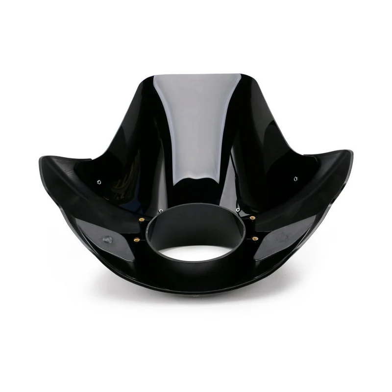 Carenage de Phare VD8 Noir pour Motos Custom avec Pare-brise Intégré