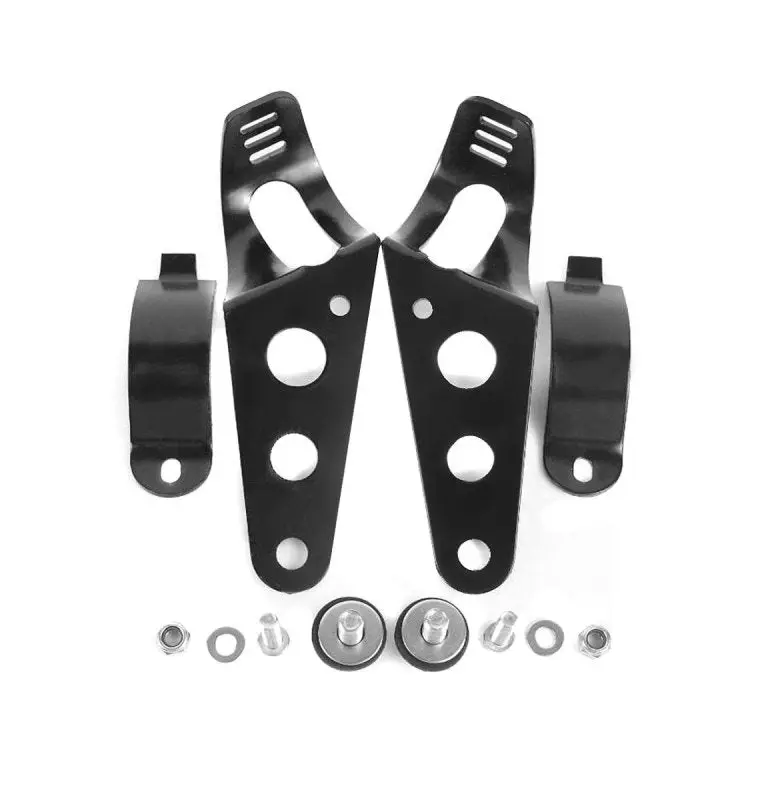 Boîtier pour Phare LED moto 7" Universel + supports de fourche 35-43mm