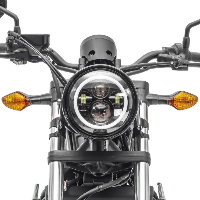 Boîtier pour Phare LED moto 7" Universel + supports de fourche 35-43mm