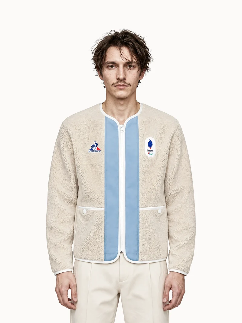 Veste zippée polaire avec coudières matelassées JP Milano-Cortina