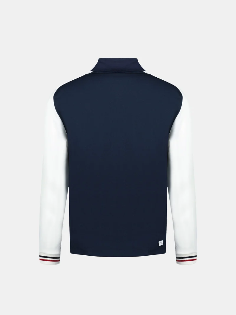 Sweat demi-zippé avec détails tricolores