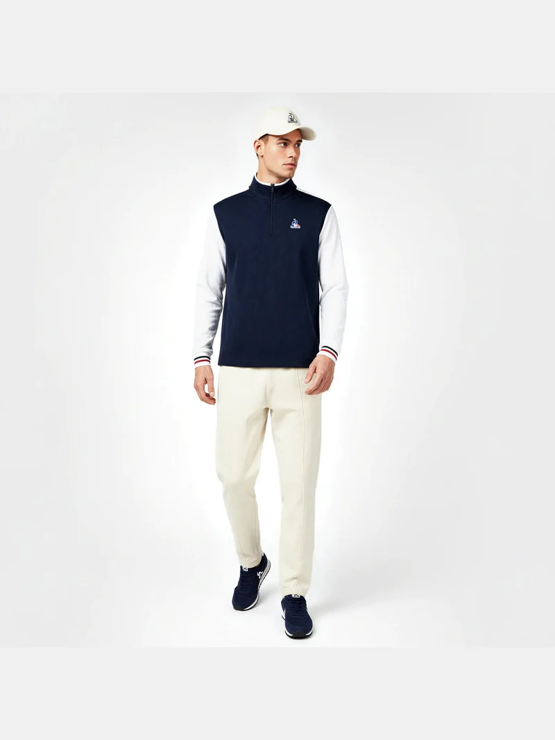 Sweat demi-zippé avec détails tricolores