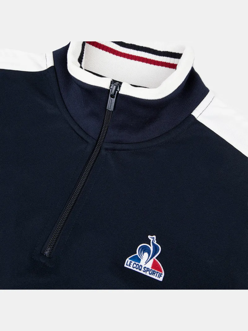 Sweat demi-zippé avec détails tricolores