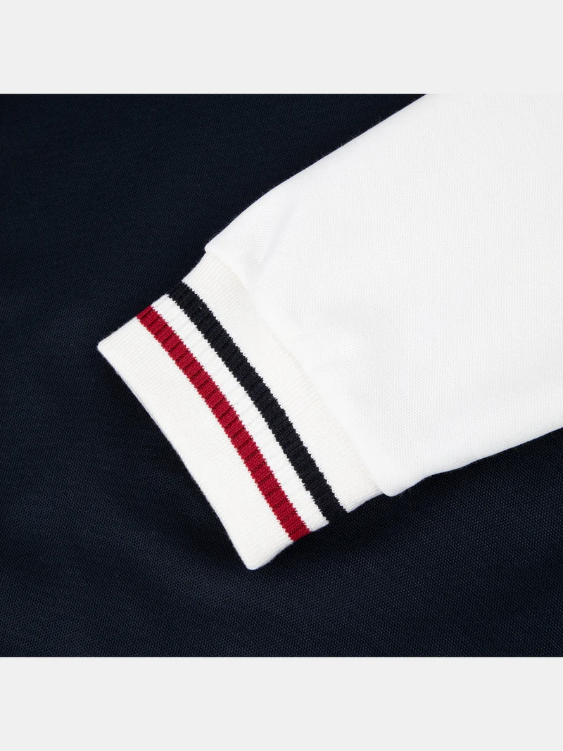 Sweat demi-zippé avec détails tricolores
