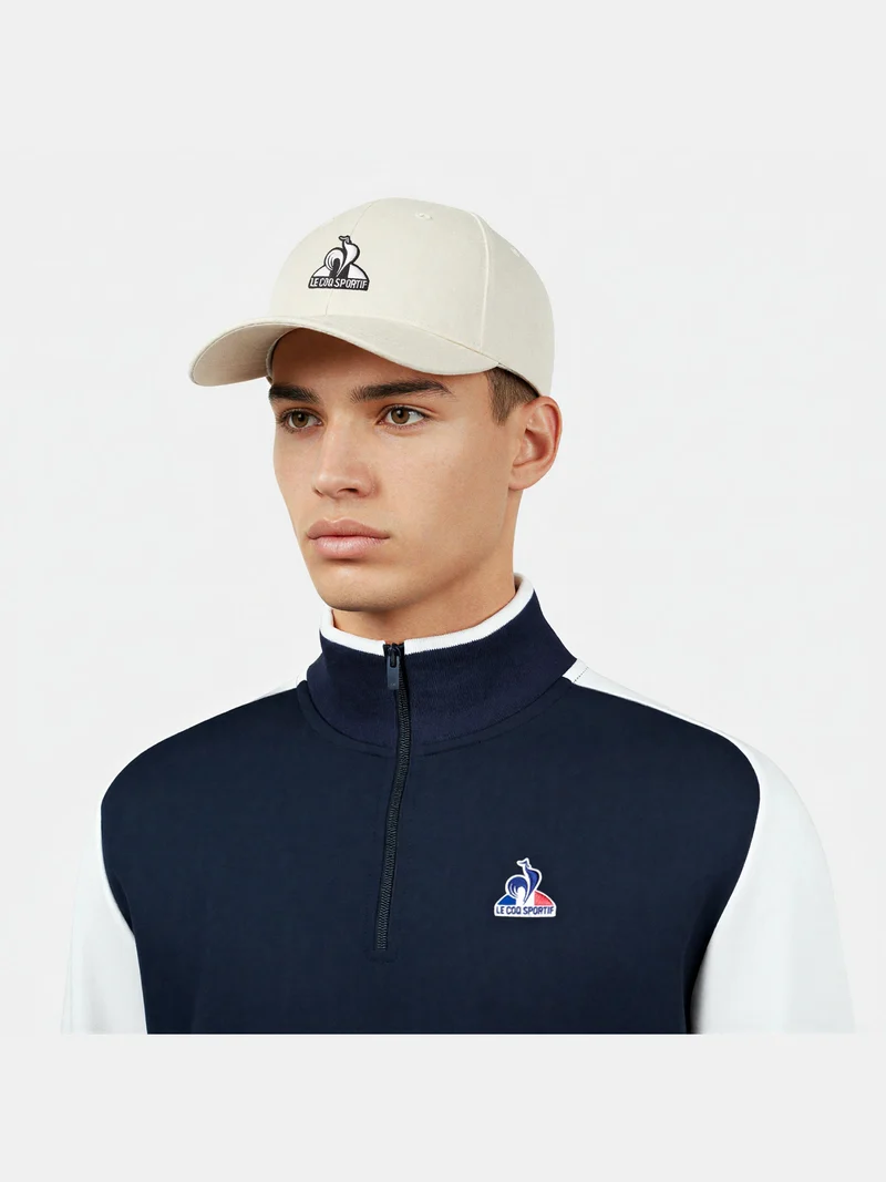 Sweat demi-zippé avec détails tricolores