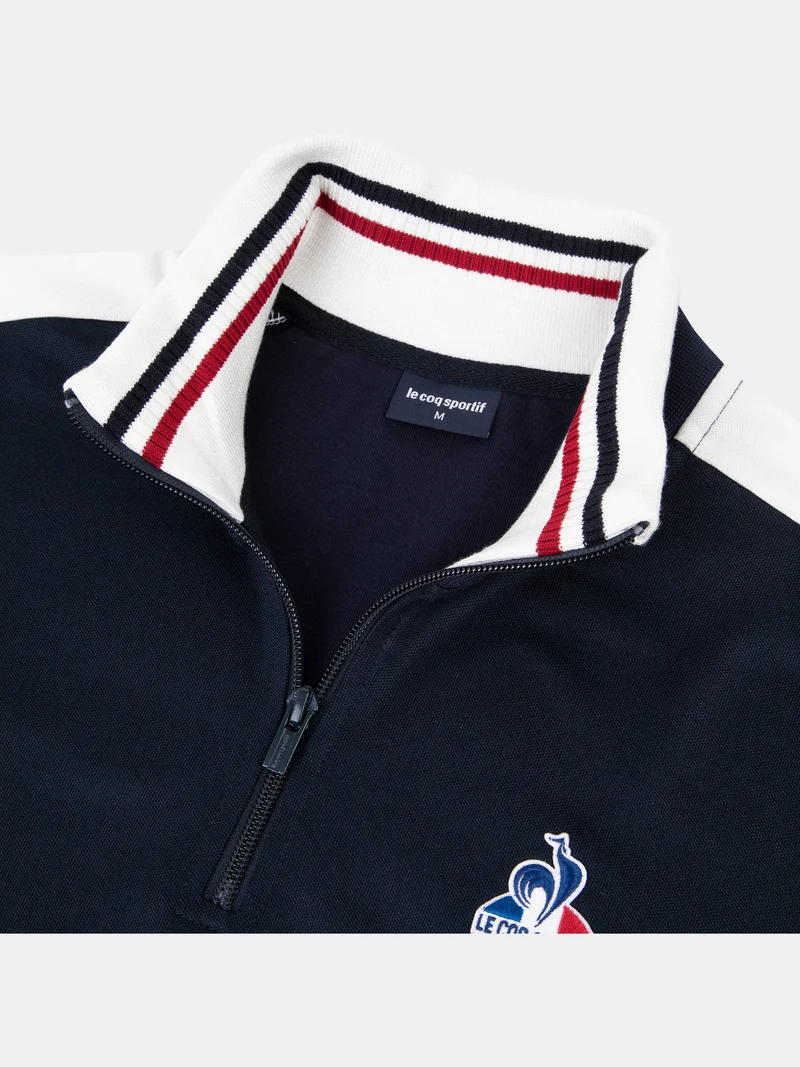 Sweat demi-zippé avec détails tricolores
