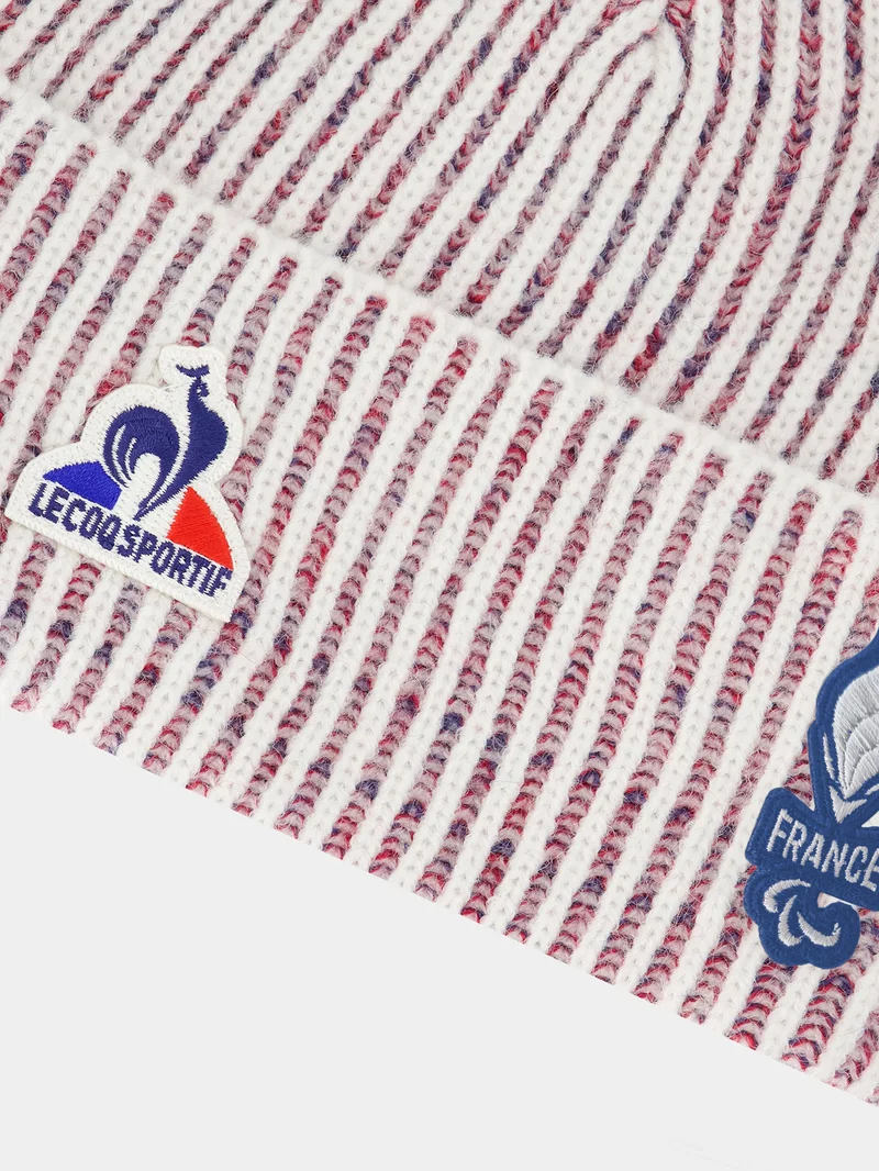Bonnet Équipe de France Paralympique 2026 en maille côtelée
