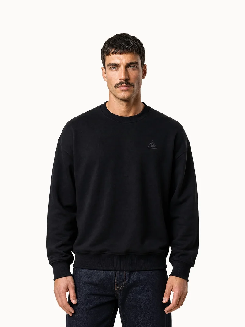 Sweat col rond relax en double face