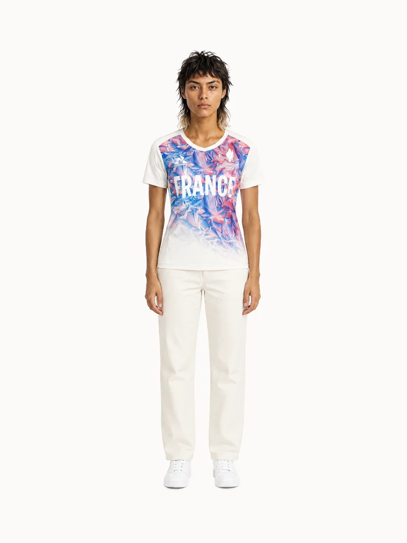 Maillot col V Équipe de France Olympique 2026 en jersey