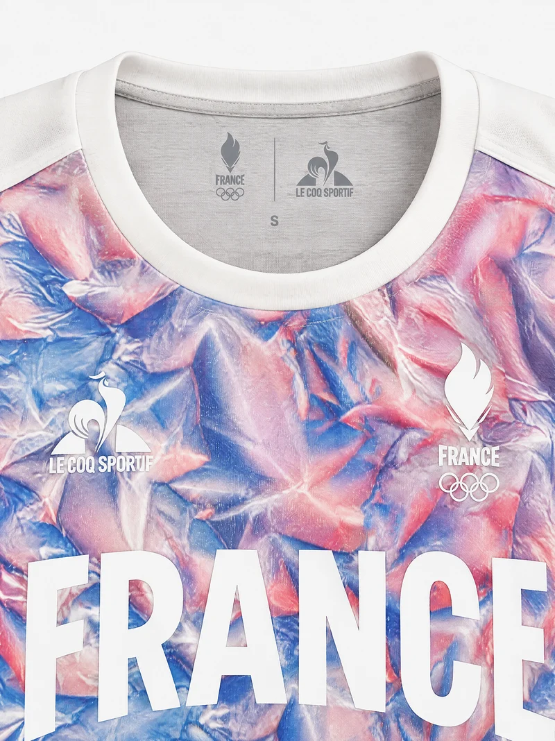 Maillot col V Équipe de France Olympique 2026 en jersey