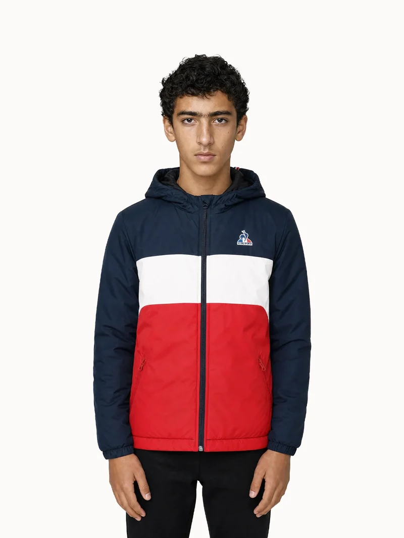 Doudoune à capuche déperlante Essentiel tricolore