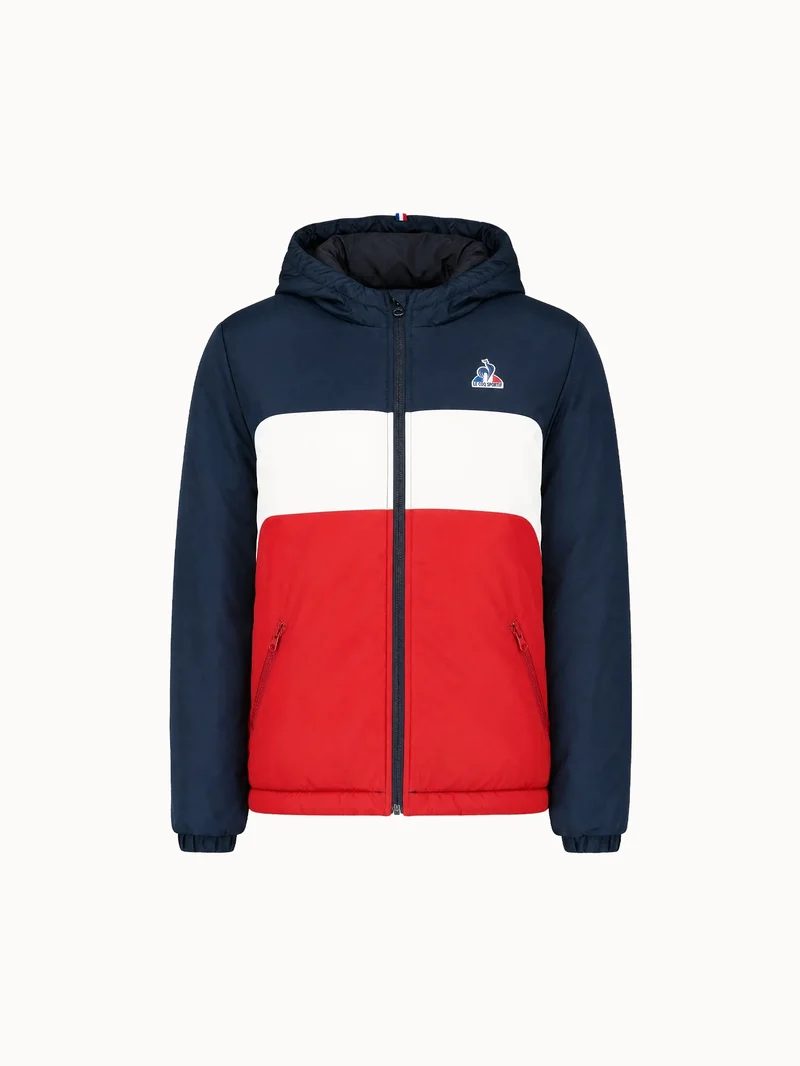 Doudoune à capuche déperlante Essentiel tricolore