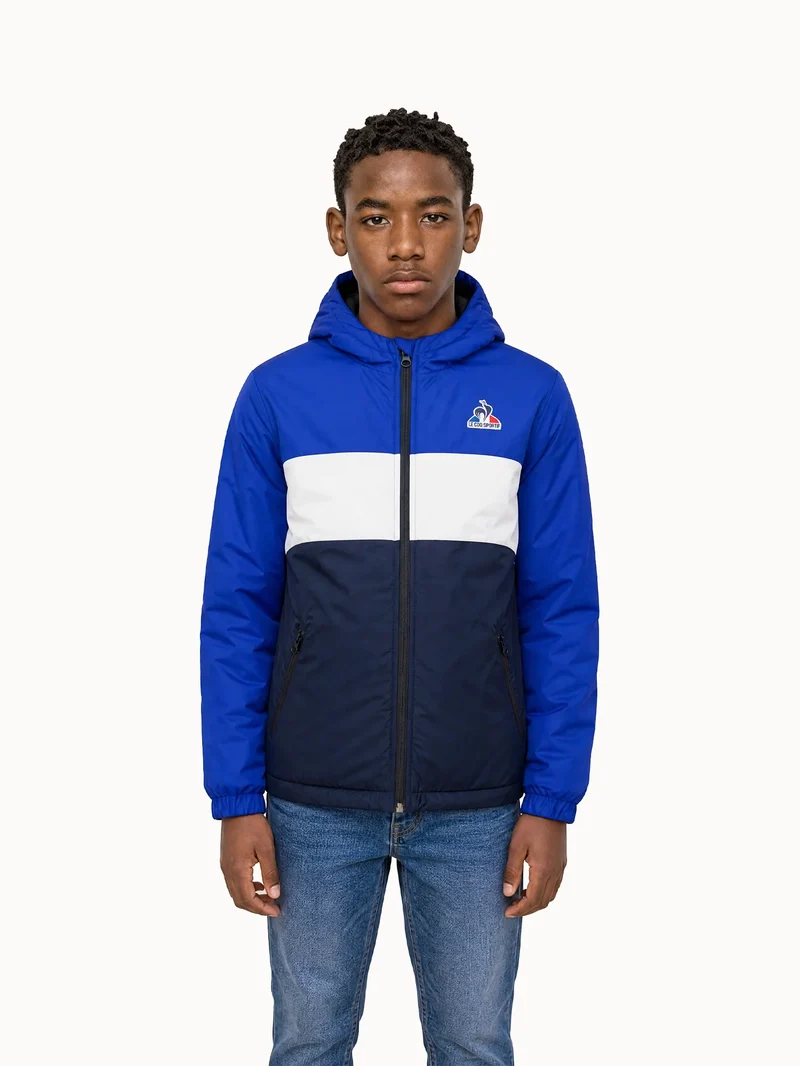 Doudoune à capuche déperlante Essentiel tricolore