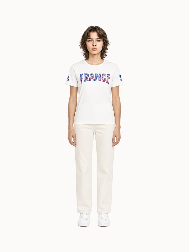 T-shirt Équipe de France Olympique 2026 en jersey de coton