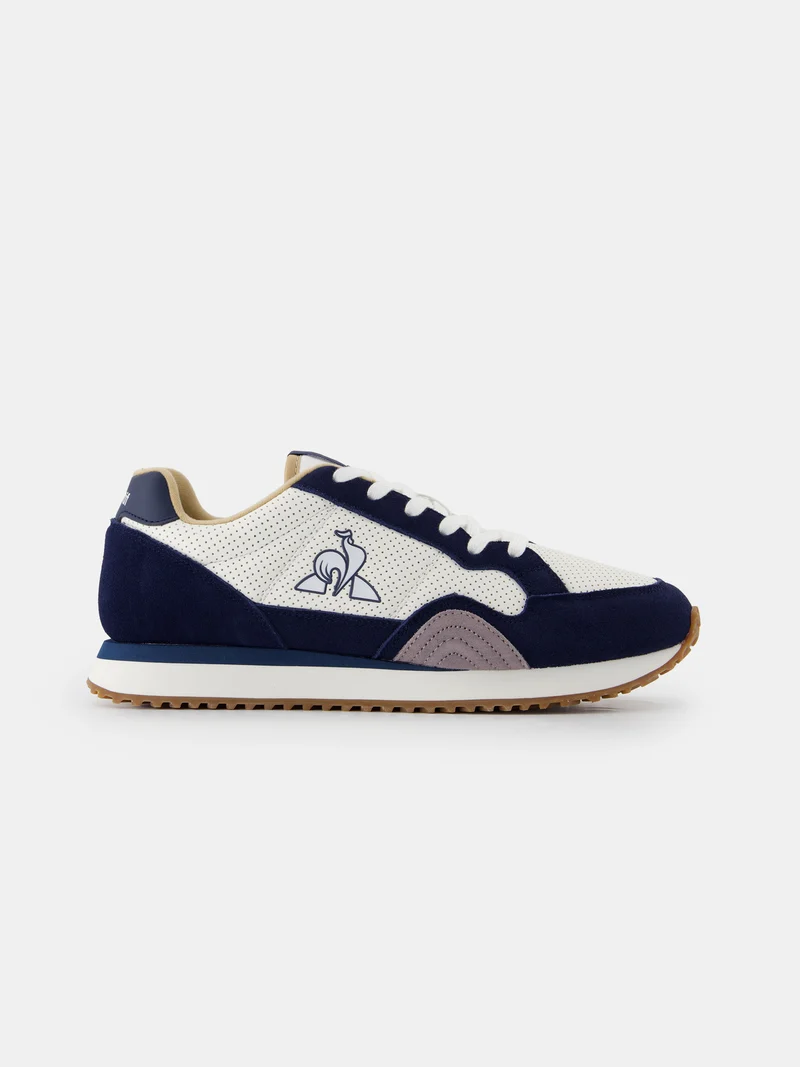 Sneakers rétro-running en cuir perforé et suede Jet Star
