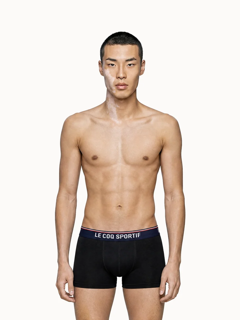 Boxer en coton avec détail tricolore (lot de 2)