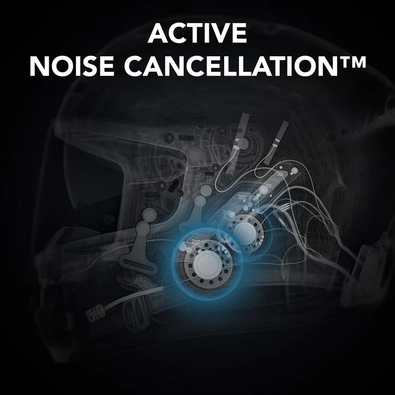 Phantom ANC Full-face Motorcycle Helmet with Integrated Communication System Featuring Active Noise Cancellation
