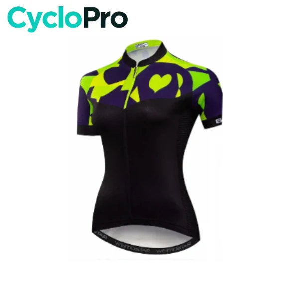 Maillot Vélo de Route Noir et Vert - Heart+