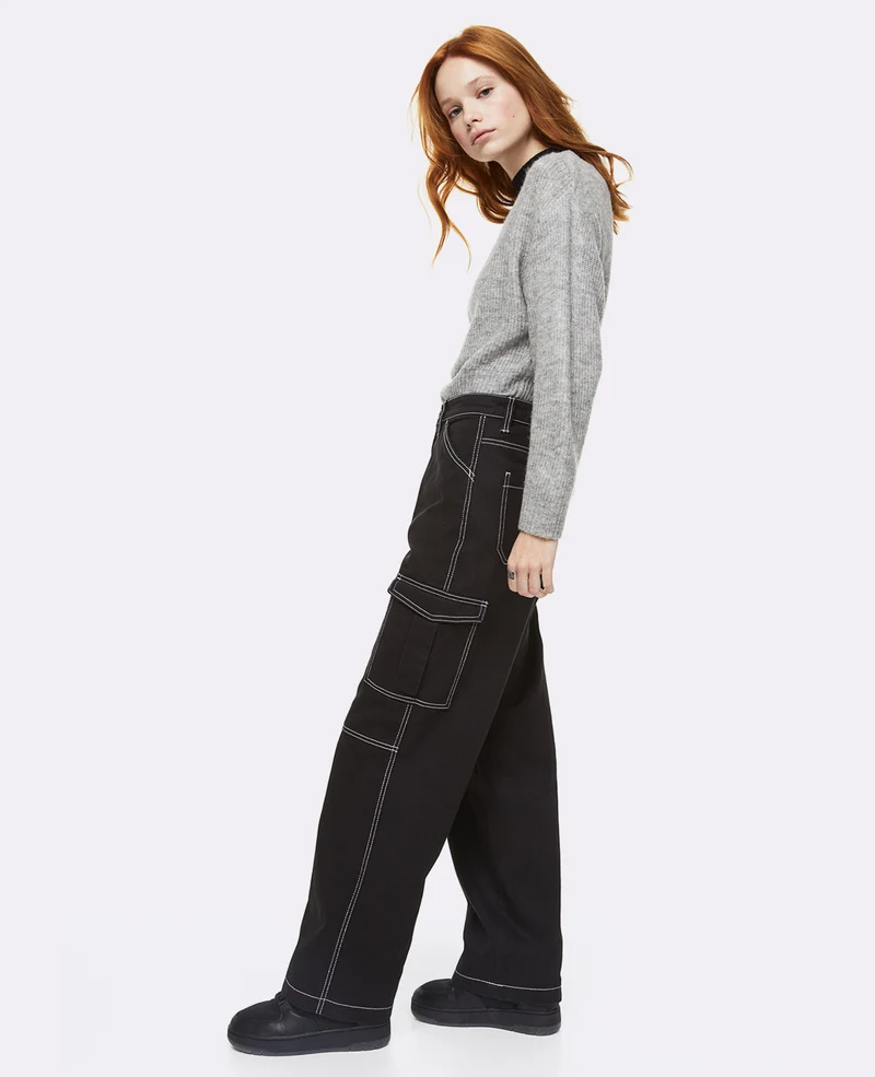 Solid Cargo Pant