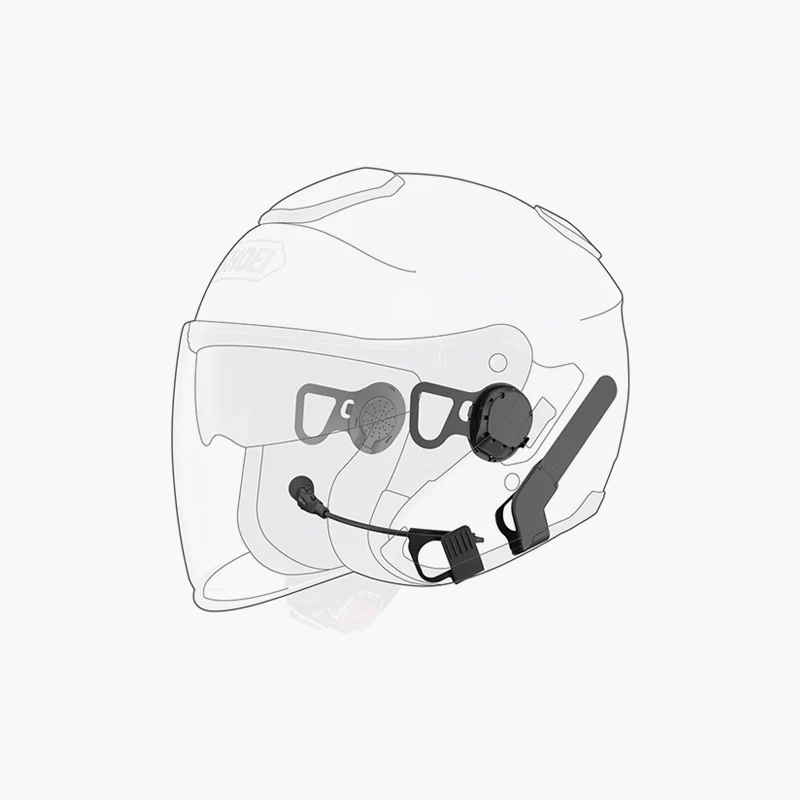 10U Motorcycle Bluetooth Communication System with Handlebar Remote for Shoei J-Cruise