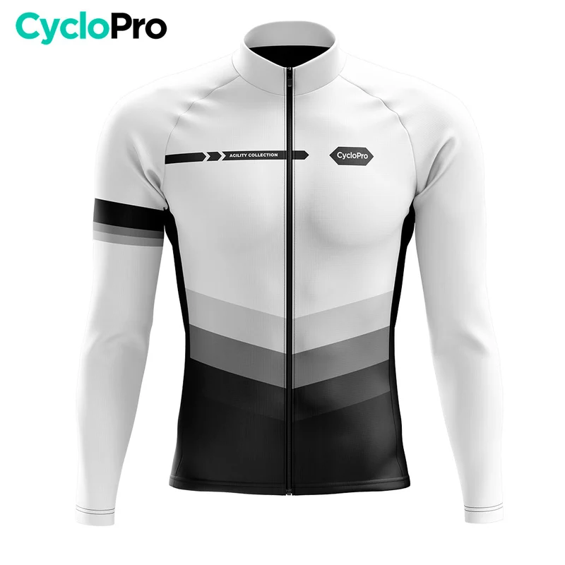 Maillot cycliste hiver Blanc - Agility