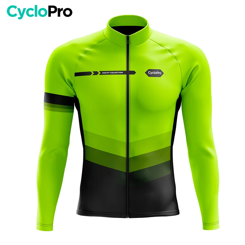 Maillot cycliste hiver Jaune Fluo - Agility