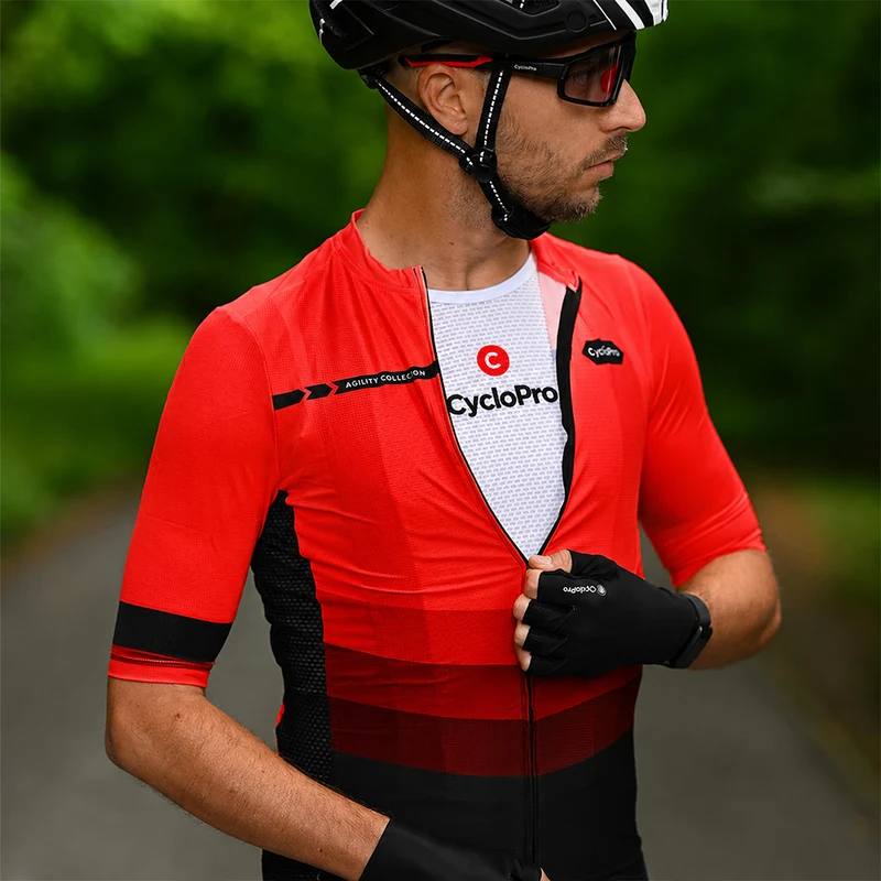 MAILLOT DE CYCLISME ROUGE - AGILITY