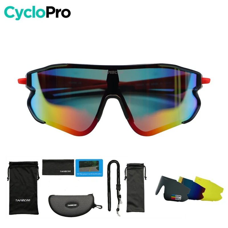 Lunettes Vélo Verres Interchangeables - Rouge - OPTIMAX