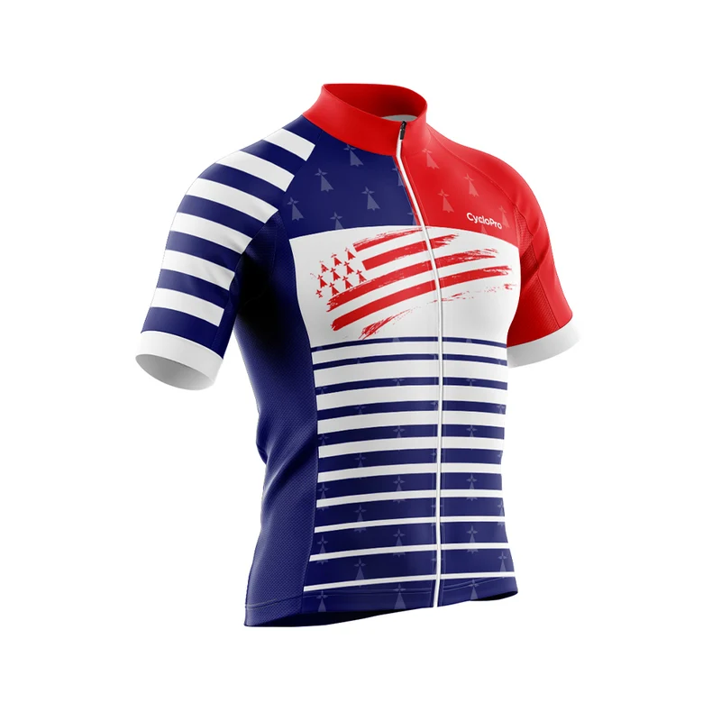 Tenue De Cyclisme Rouge et Bleue - Bretagne