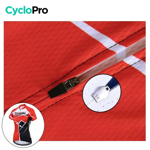 MAILLOT VÉLO DE ROUTE ROUGE - CONFORT+