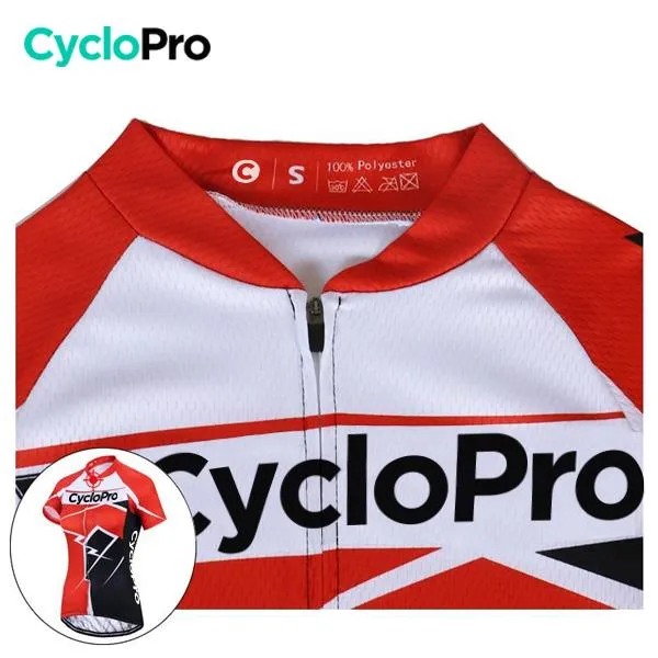MAILLOT VÉLO DE ROUTE ROUGE - CONFORT+