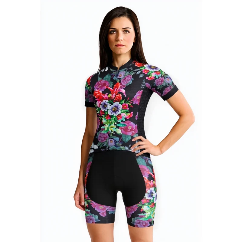Tenue Vélo de Route Colorée - Floral+