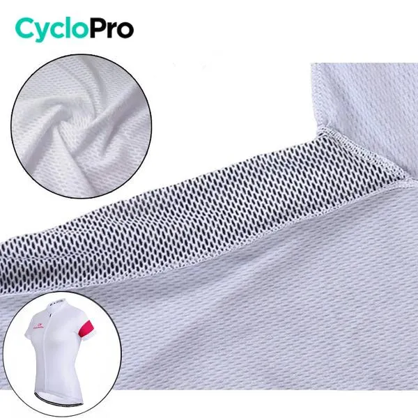 MAILLOT VÉLO DE ROUTE BLANC - ÉLÉGANCE+
