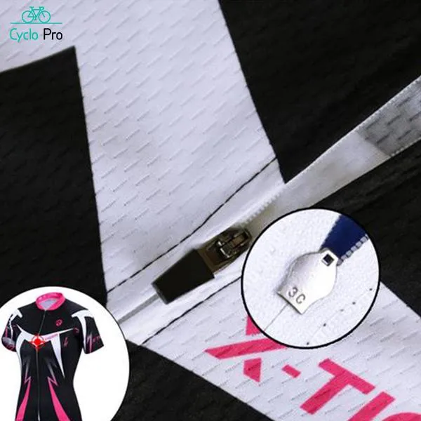 Maillot Vélo de Route Noir et Rose - Confort+