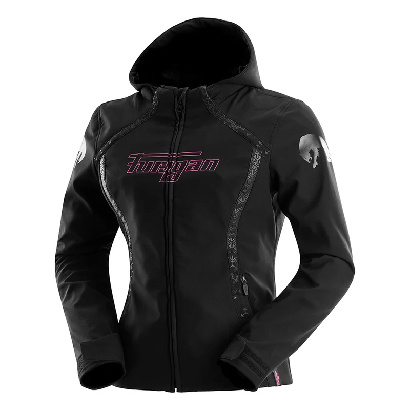 Blouson Moto Femme Furygan SKYE LADY Noir-Rose — CE A | Été