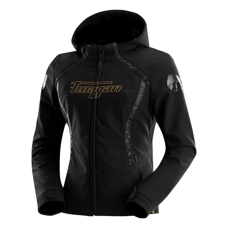 Blouson Moto Femme Furygan SKYE LADY Noir-Or — CE A | Été