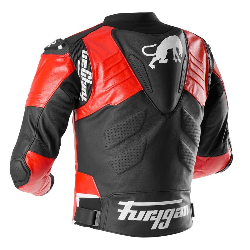 Blouson Moto Race Réplica Furygan SIRIUS — CE AAA Race Look Noir-Rouge-Blanc