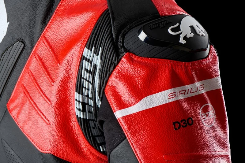 Blouson Moto Race Réplica Furygan SIRIUS — CE AAA Race Look Noir-Rouge-Blanc