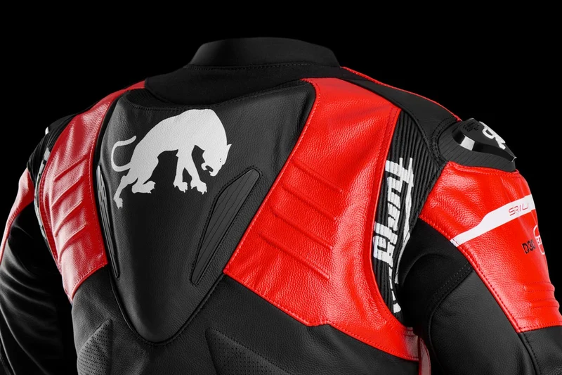 Blouson Moto Race Réplica Furygan SIRIUS — CE AAA Race Look Noir-Rouge-Blanc