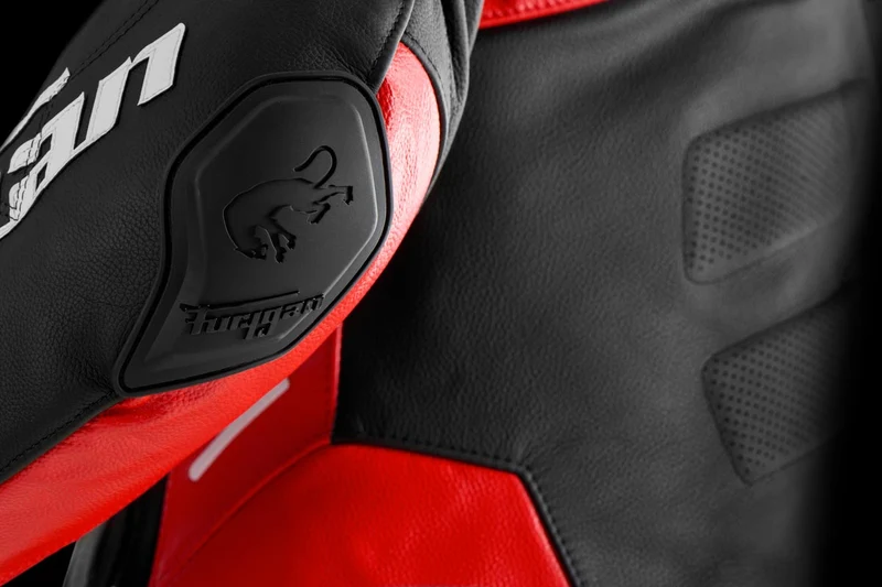 Blouson Moto Race Réplica Furygan SIRIUS — CE AAA Race Look Noir-Rouge-Blanc