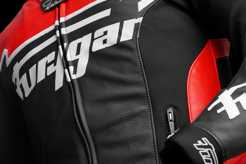 Blouson Moto Race Réplica Furygan SIRIUS — CE AAA Race Look Noir-Rouge-Blanc