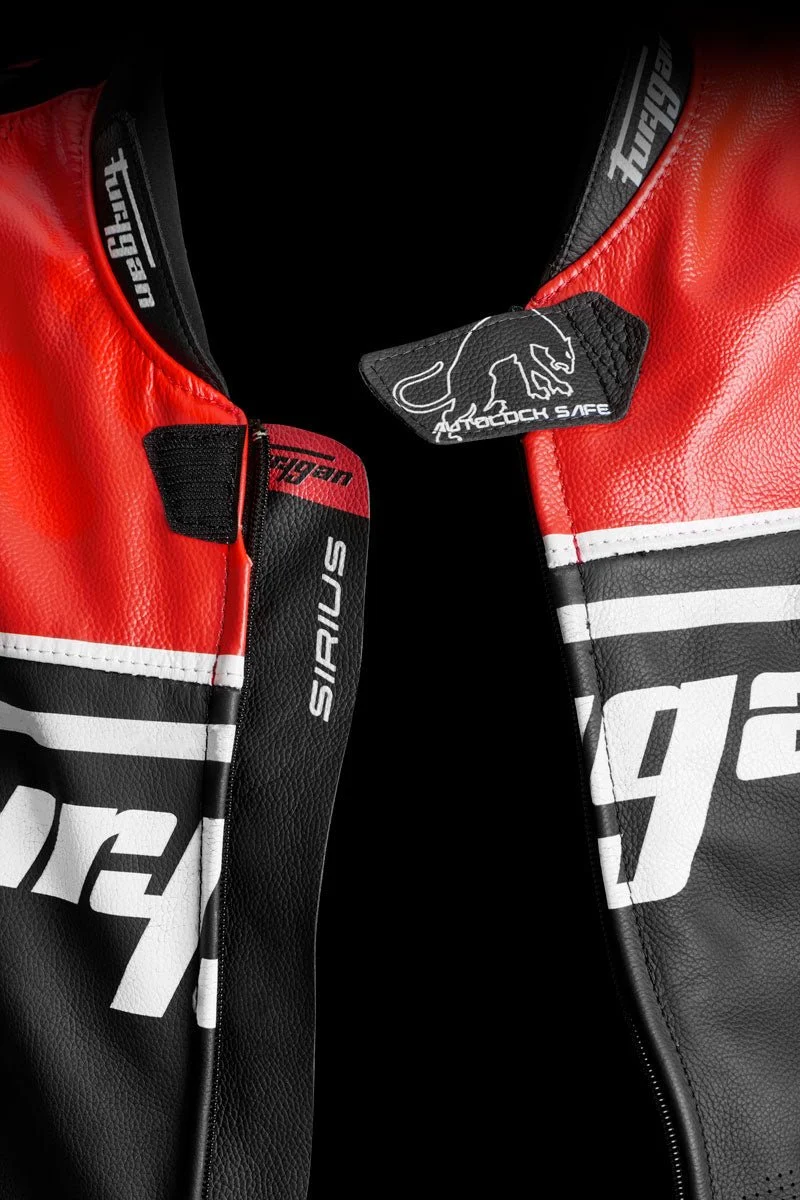 Blouson Moto Race Réplica Furygan SIRIUS — CE AAA Race Look Noir-Rouge-Blanc