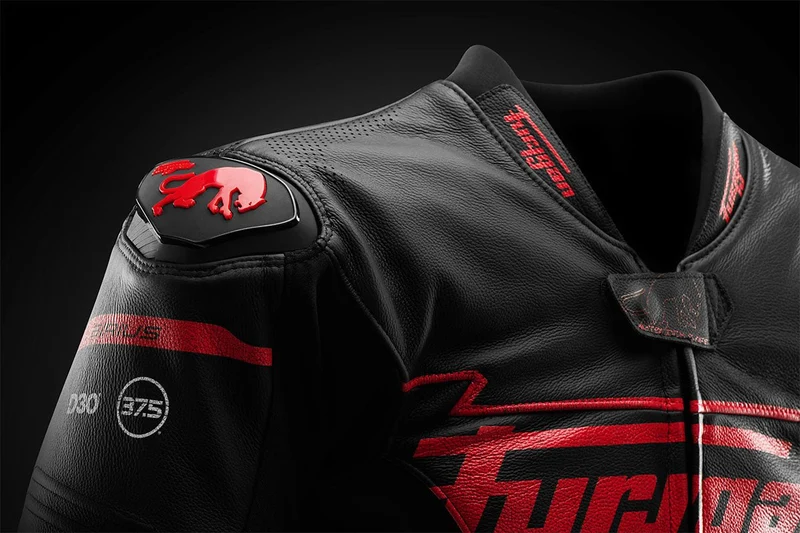 Blouson Moto Race Réplica Furygan SIRIUS — CE AAA Race Look Noir-Rouge
